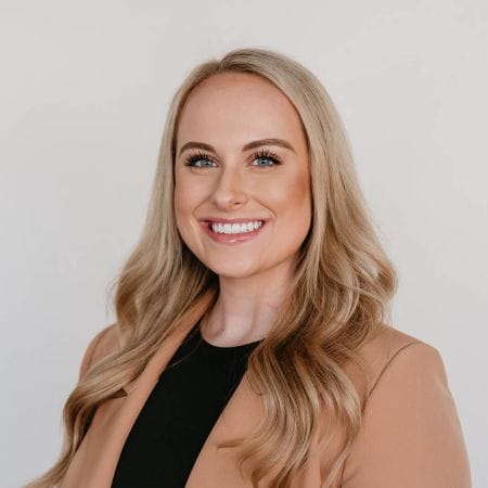 Text: Close-up image of Amanda A. Harmon, dedicated Associate Attorney at the Law Office of Kevin R. Hansen, showcasing her professionalism and commitment to serving clients in Las Vegas