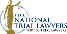 Image of the prestigious National Trial Lawyers Top 100 Trial Lawyers award, recognizing Kevin R. Hansen as one of the top trial lawyers in the nation