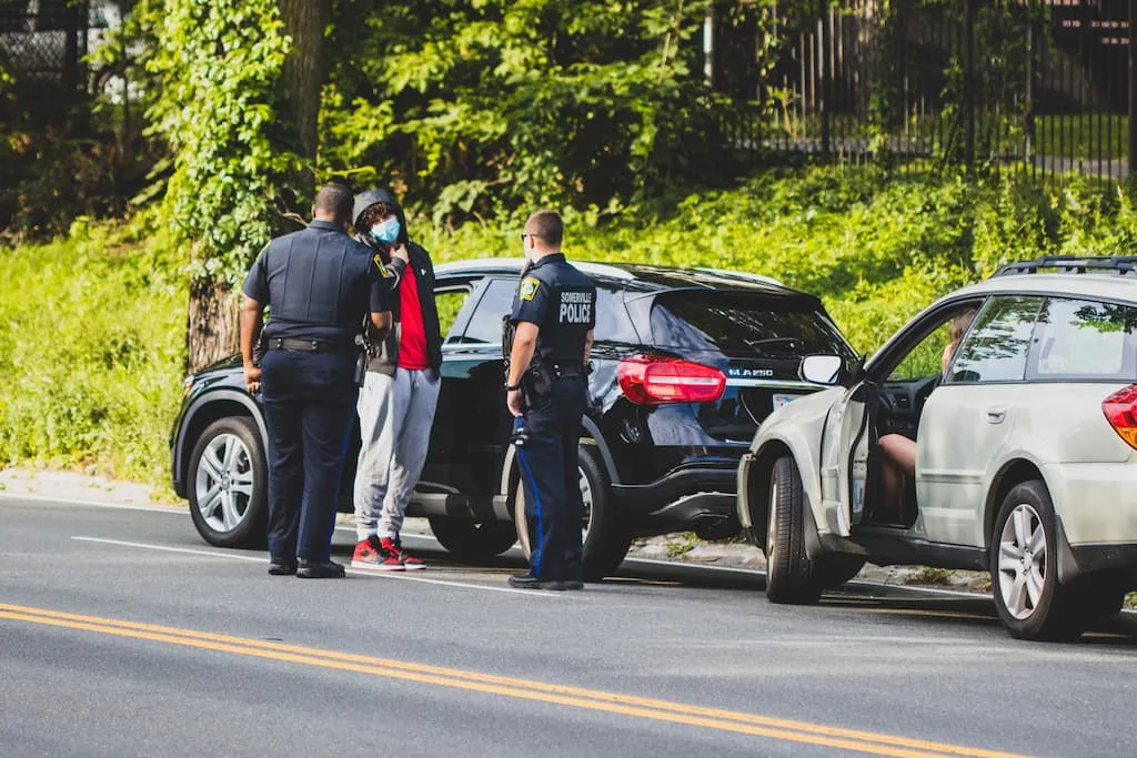 Auto accident on side of road