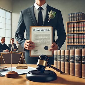 Filing a legal Motion Judge eye's view of attorney filing a legal motion