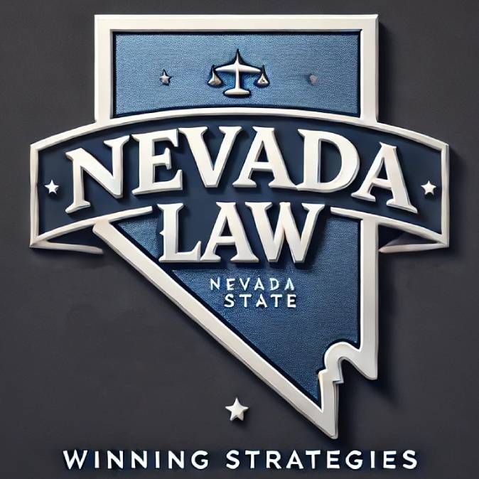 Iconic nevada image with Nevada Law and Winning Strategies embossed upon it.