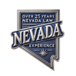 Silvery embossed image icon of nevada with Nevada 25 years experience.