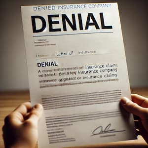 depiction of a Denial of accident claim from insurance company