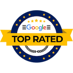 Google top rated badge with banner